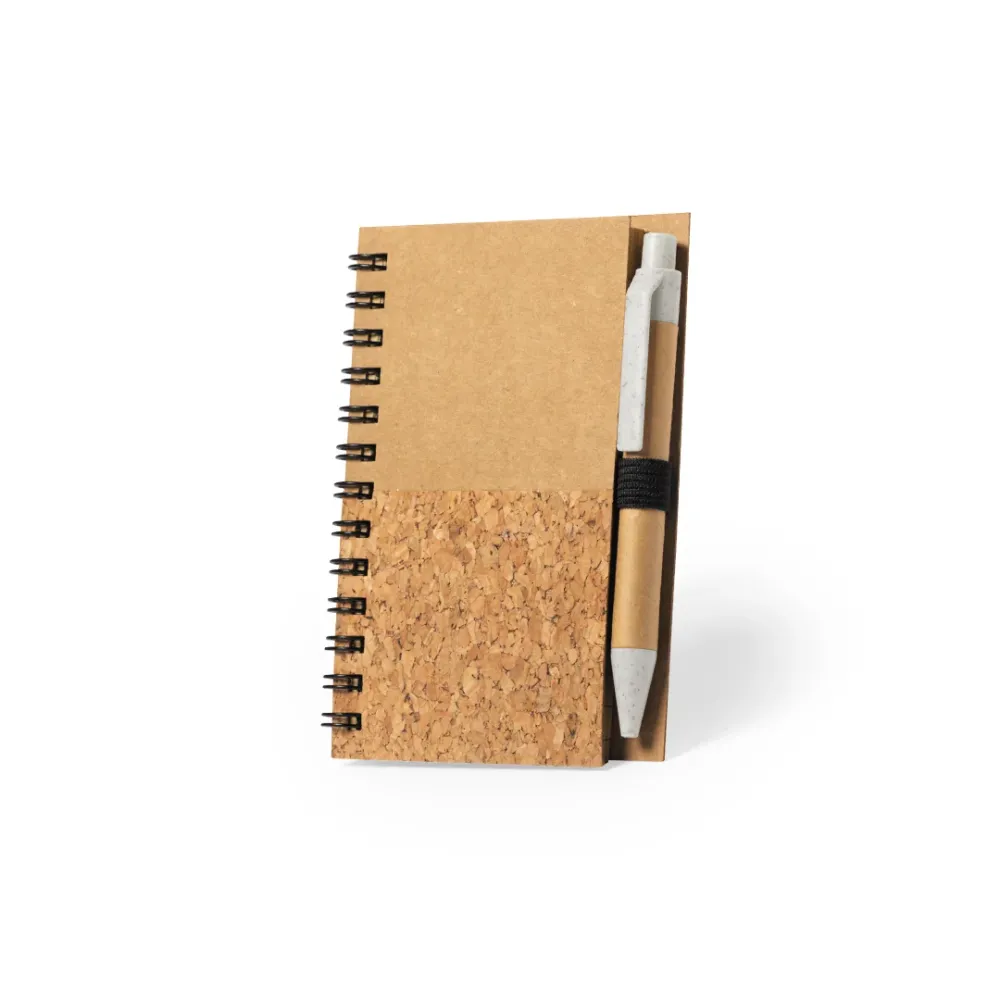 Conjunto Eco de Caderno e Caneta em Cortiç Natural
