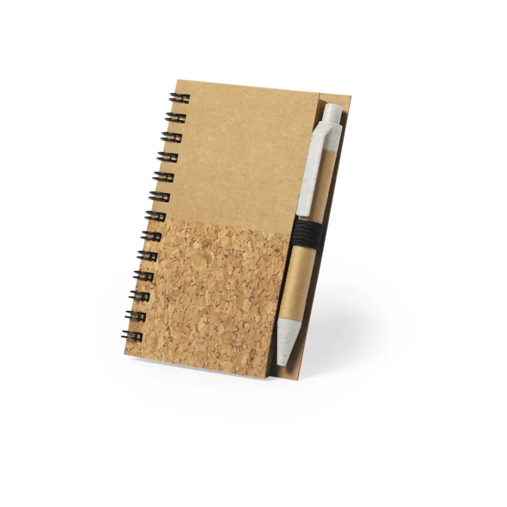 Conjunto Eco de Caderno e Caneta em Cortiç Natural