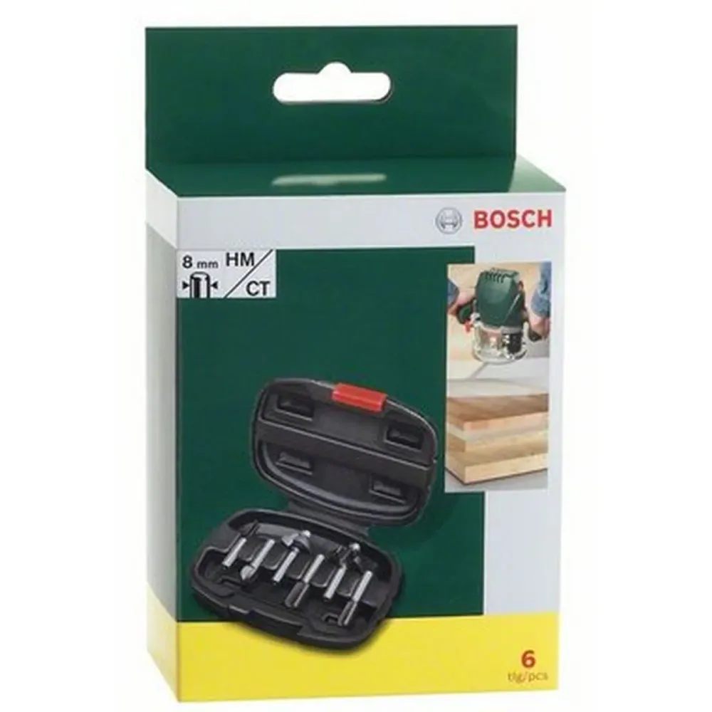 Conjunto de fresas multiusos BOSCH 8 mm 6 Peças
