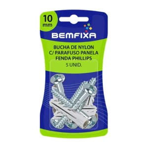 CONJUNTO PARAFUSO COM BUCHA PANELA 10MM 5 PEÇAS 3125 BEMFIXA