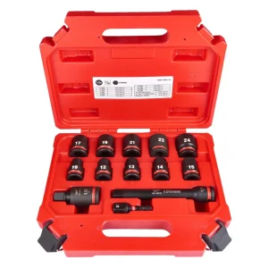 Conjunto de 13 peças com copos de impacto curtos 1/2" Milwaukee