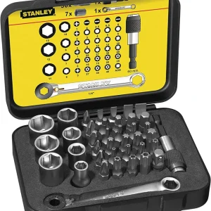 Conjunto de 39 peças Mini Catraca com chave de vaso e pontas para parafuso 1-13-907
