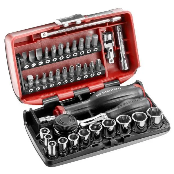 Conjunto de soquetes de 38 peças com unidade de 1/4 polegada Facom RL.NANO1PB