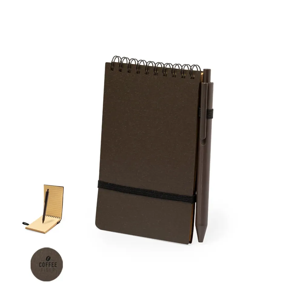 Conjunto Sustentável de Caderno e Caneta em Fibra de Café