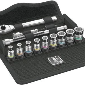 Conjunto de tomadas de catraca Zyklop Metal 13 peças Wera 8100 SA 12 HF ref.003756