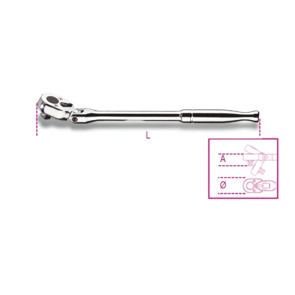 Cricchetto reversibile con attacco quadro maschio 3/8" Beta 910M/56