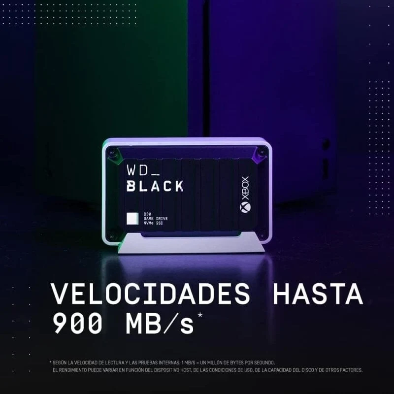Disco Externo WD Black D30 para XBOX SSD 1TB USB-C