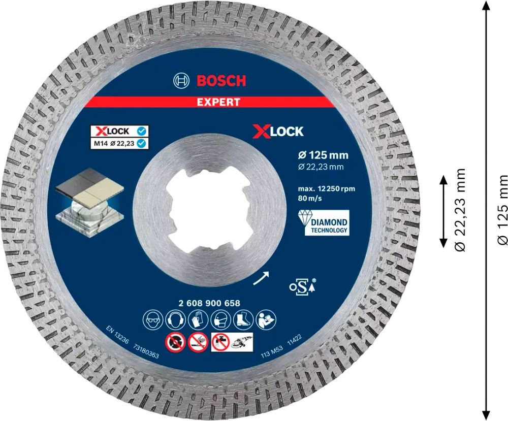 Disco de lixa de diamante 125mm Expert Hard Ceramic Bosch