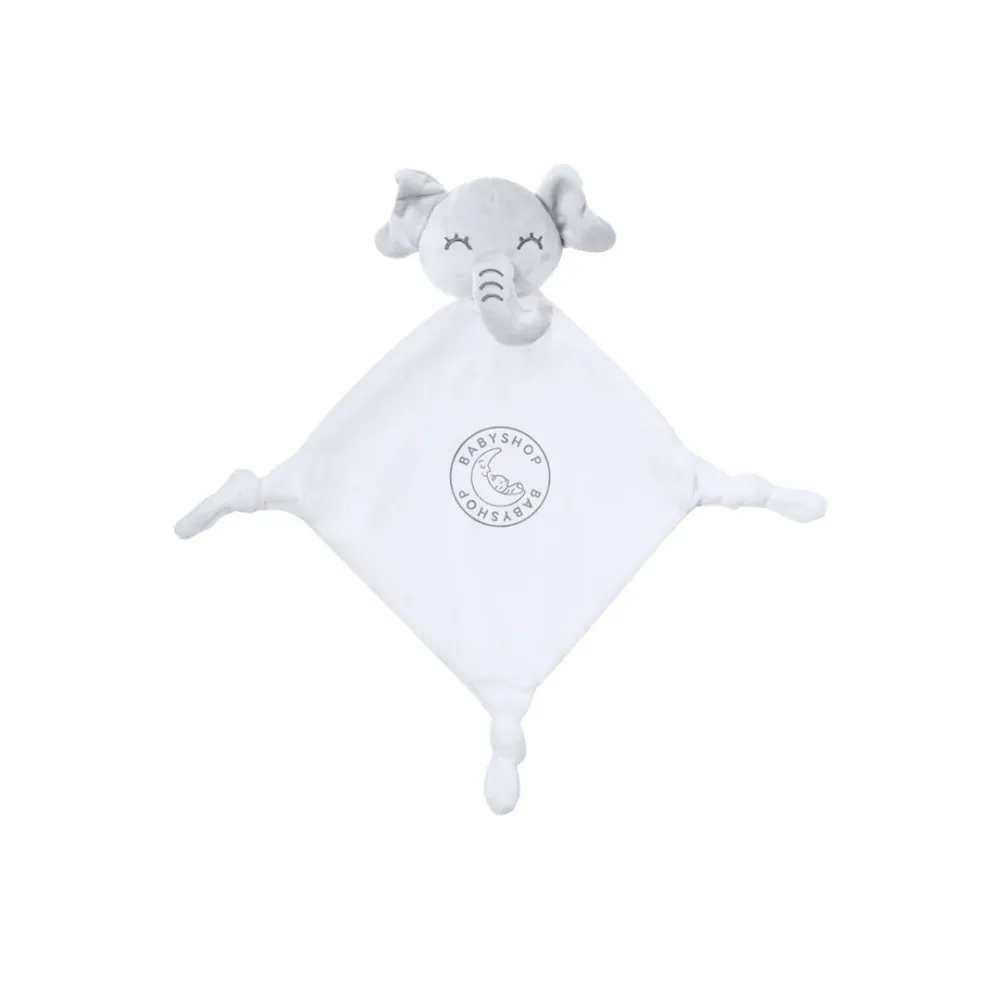 Doudou Elefante Branco Marlin - Toque Suave para Bebés
