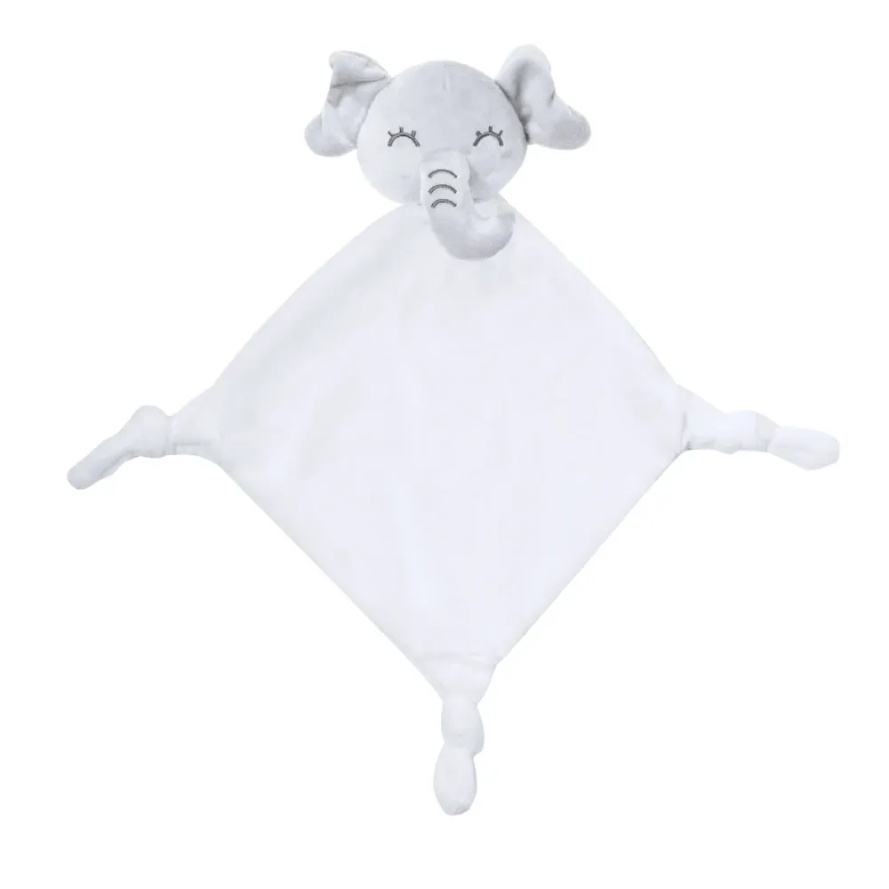Doudou Elefante Branco Marlin - Toque Suave para Bebés