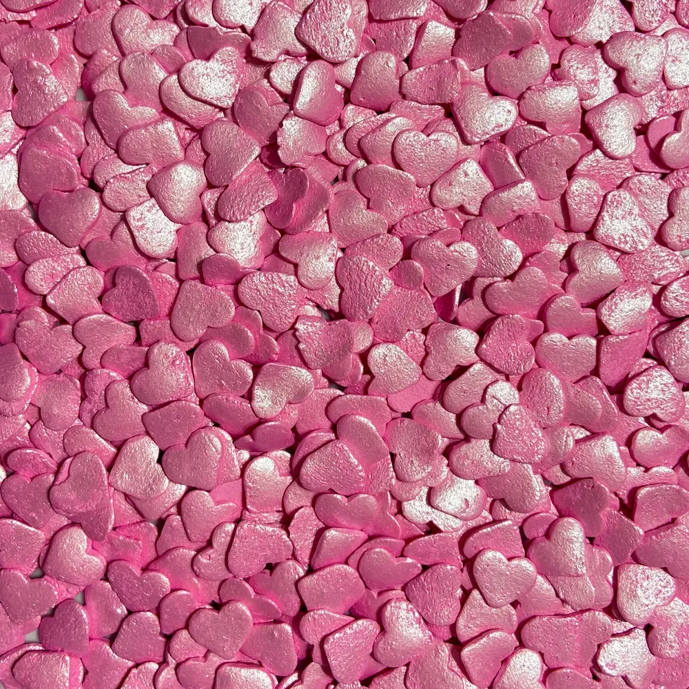 Confeti Corazón Rosa Perlado 💖 Dulce y Mexicano