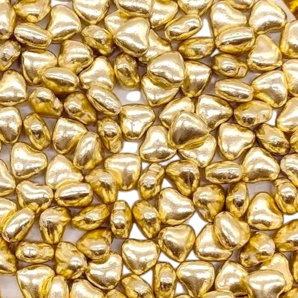 Corazón Metálico oro Dulce y Mexicano