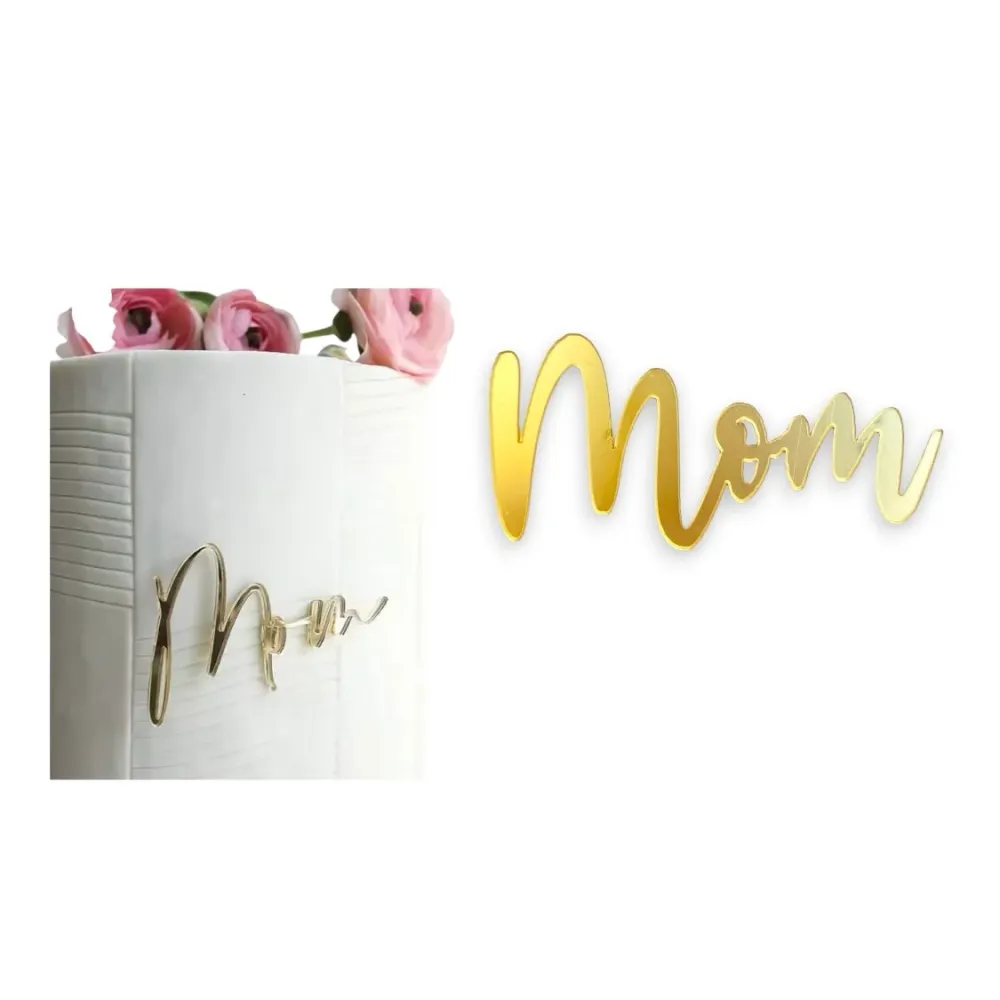 Letrero Acrílico Frontal "Mom" - letra gruesa Dulce y Mexicano