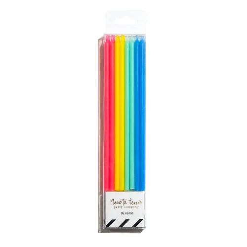 Velas de Colore Arcoíris 16 pz Dulce y Mexicano
