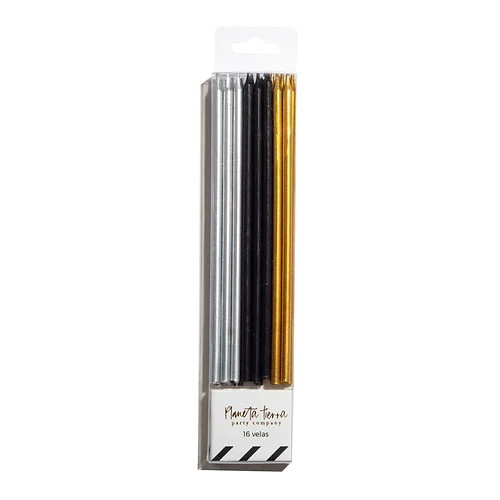 Velas Metálicas y Negras 16 pz Dulce y Mexicano