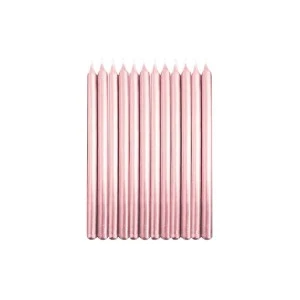 12 Velas Perlado Color Rosa Dulce y Mexicano