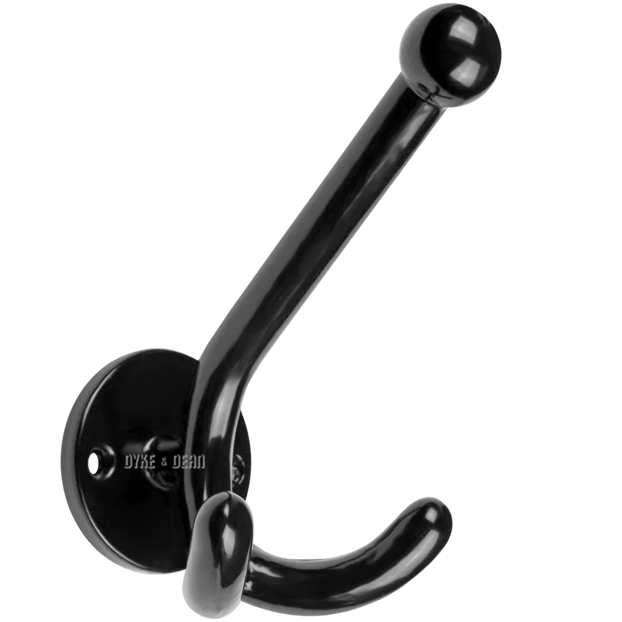 BLACK DOOR KNOB HOOK TRIPLE DYKE & DEAN