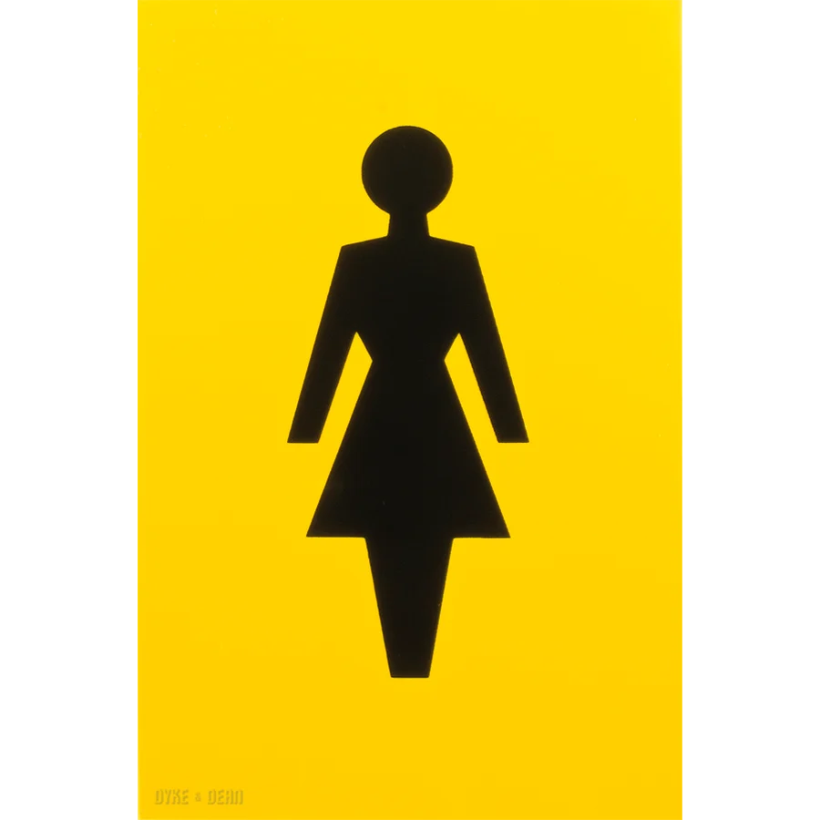 SINAL DE WC FÊMEA TERMOPLÁSTICO AMARELO DYKE & DEAN