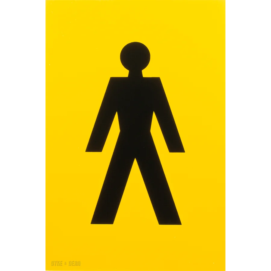 SINAL DE WC MASCULINO TERMOPLÁSTICO AMARELO DYKE & DEAN