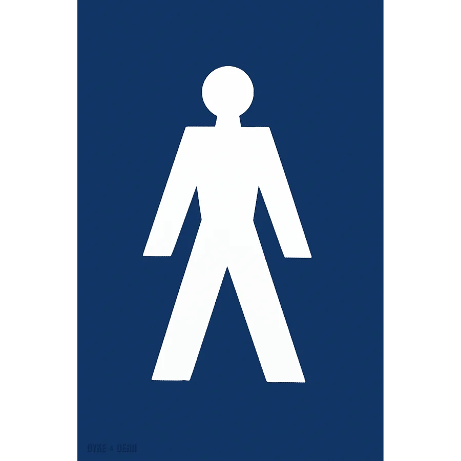 SINAL DE WC MASCULINO TERMOPLÁSTICO AZUL DYKE & DEAN