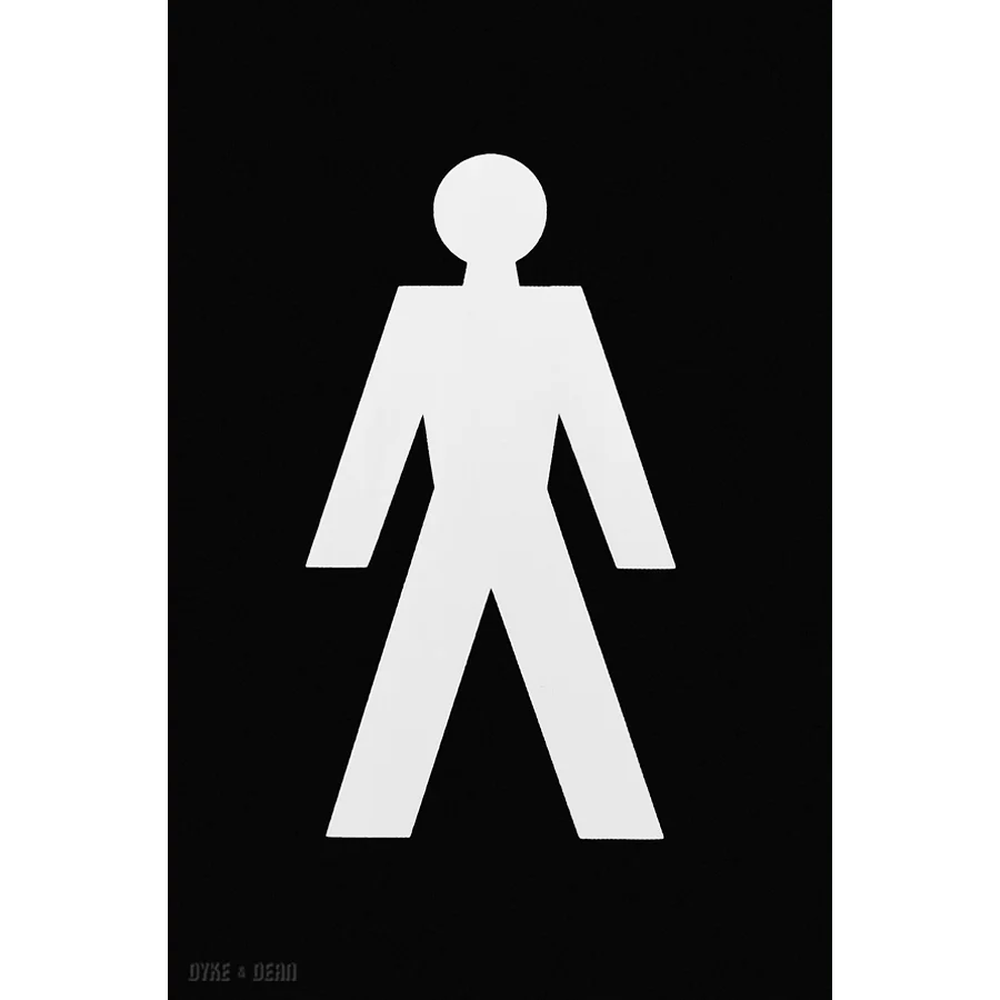 SINAL DE WC MASCULINO TERMOPLÁSTICO PRETO DYKE & DEAN