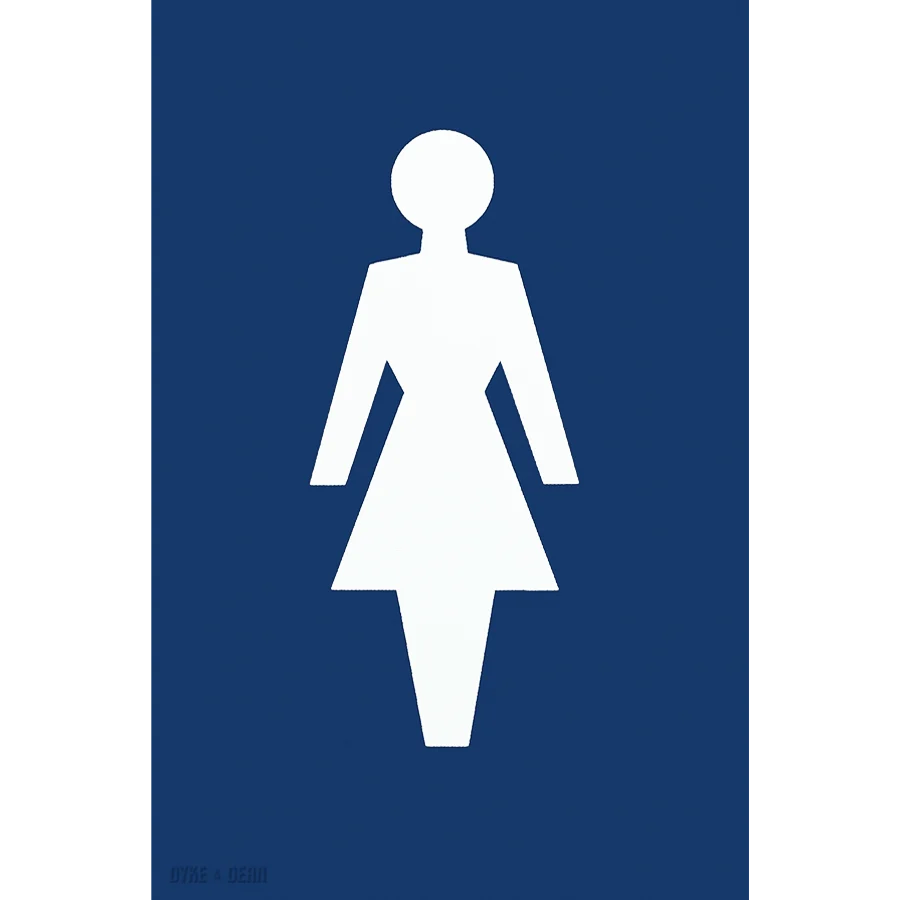 SINAL TERMOPLÁSTICO DE WC FEMININO AZUL DYKE & DEAN