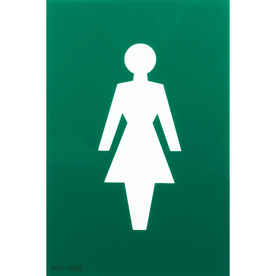 SINAL TERMOPLÁSTICO DE WC FEMININO VERDE DYKE & DEAN