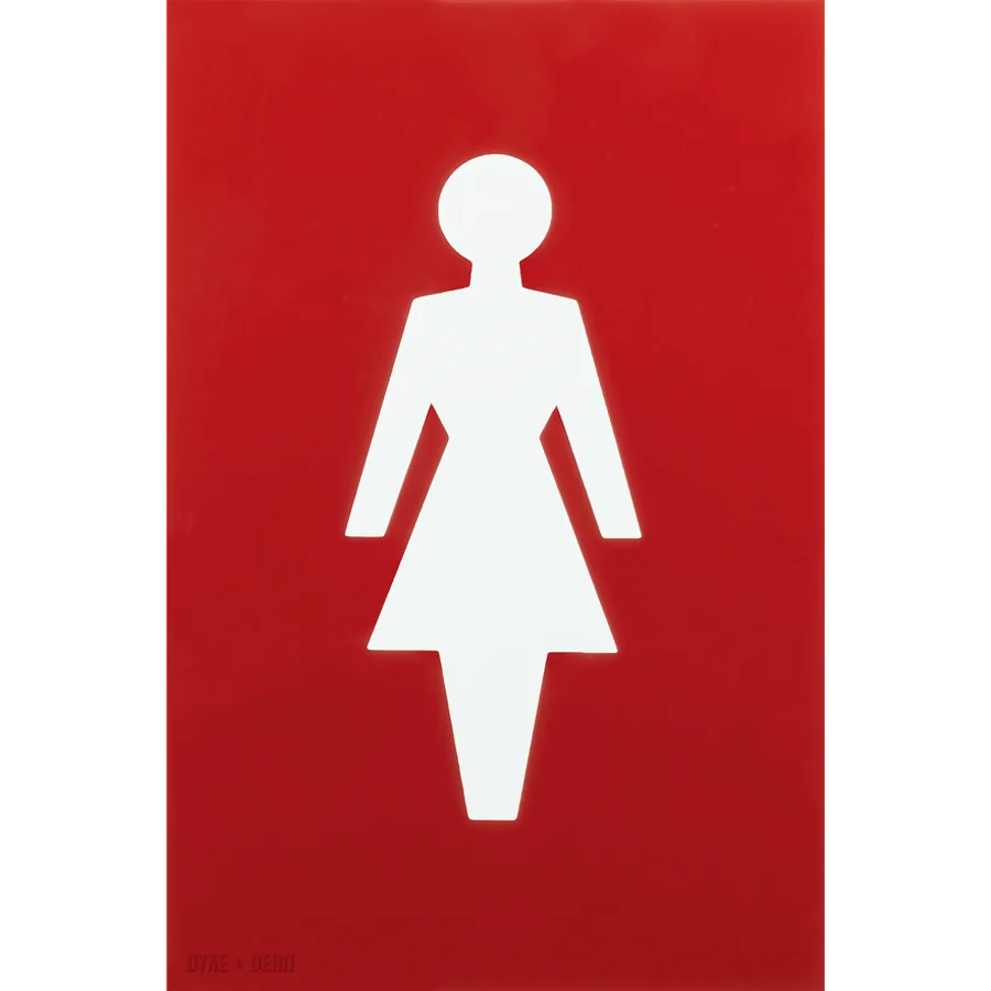 SINAL TERMOPLÁSTICO DE WC FEMININO VERMELHO DYKE & DEAN