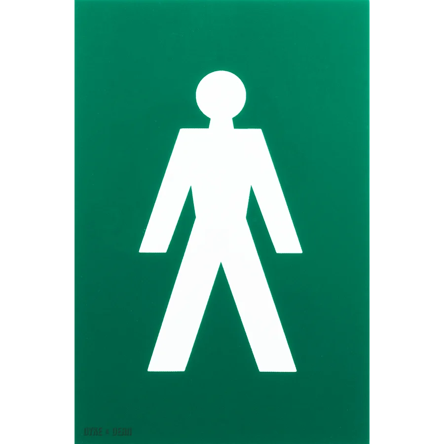 SINAL TERMOPLÁSTICO DE WC MASCULINO VERDE DYKE & DEAN