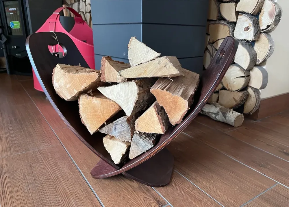 Elegante Prateleira de Firewood 2 peças de molduras de madeira