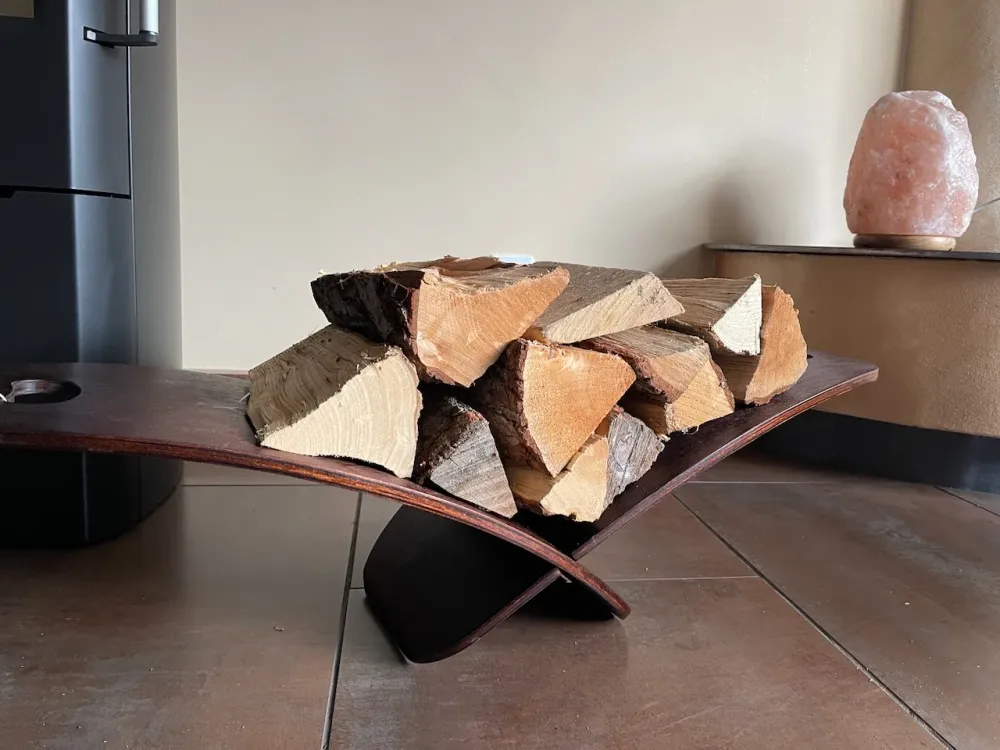 Elegante Prateleira de Firewood 2 peças de molduras de madeira