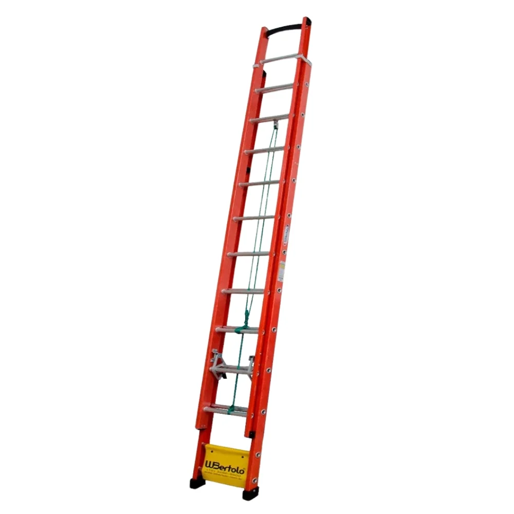 Escada Aluminio e Fibra de Vidro Extensível 6 Metros Profissional 19 Degraus com Catraca