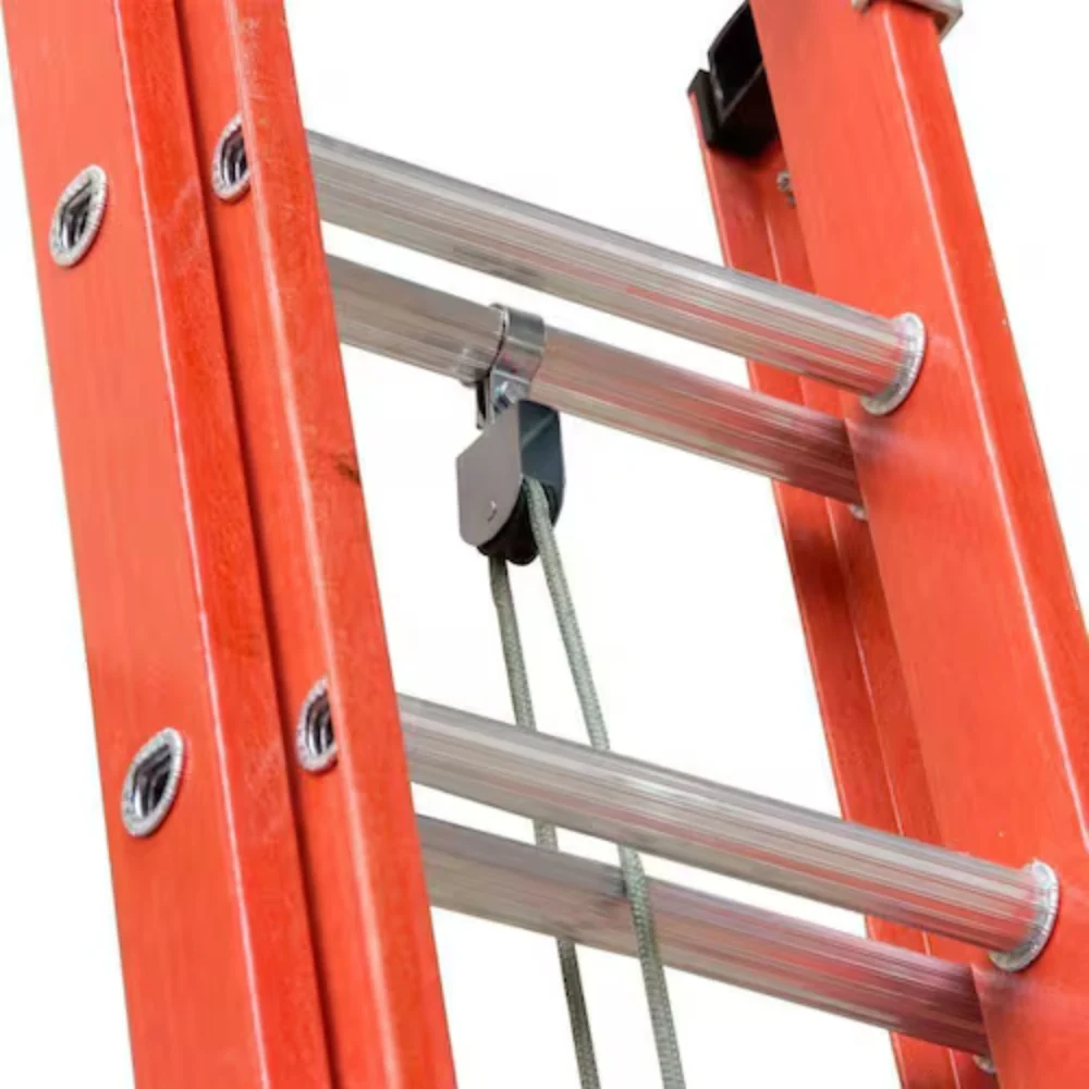 Escada Aluminio e Fibra de Vidro Extensível 6 Metros Profissional 19 Degraus com Catraca