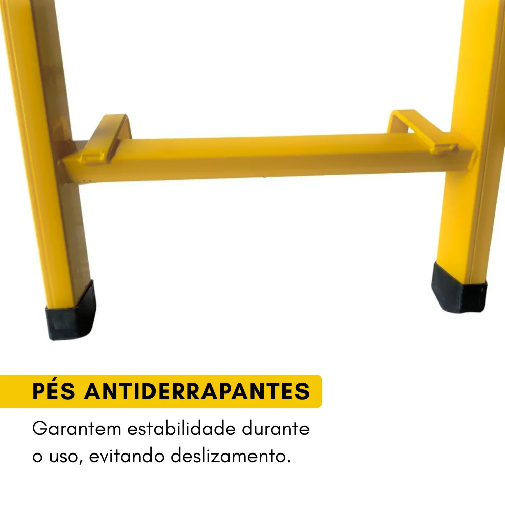 Escada Extensiva 6/12 Degraus 3 metros Multifuncional 3 em 1 em ço + Luva de Malha Pigmentada Vonder