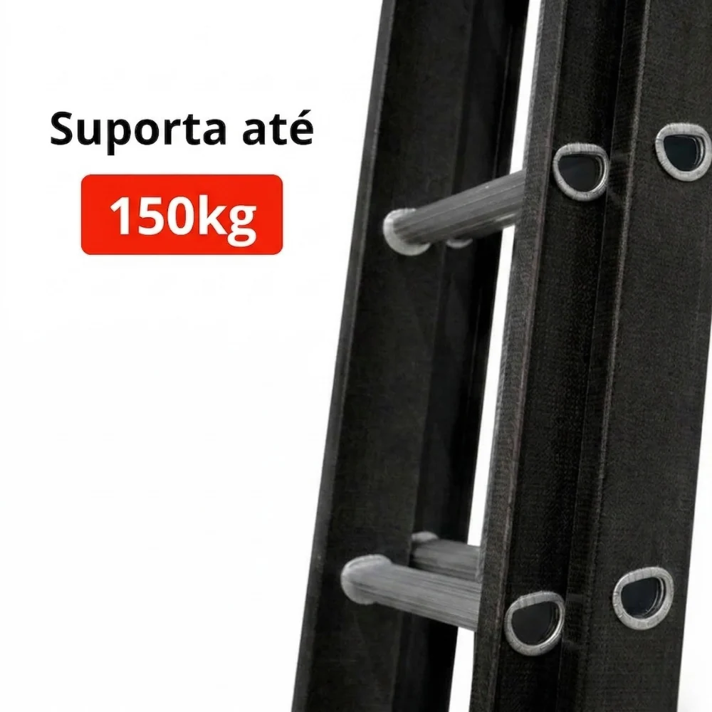 Escada Extensível Profissional Fibra de Vidro 4,20m 7,20m 150kg Síntese