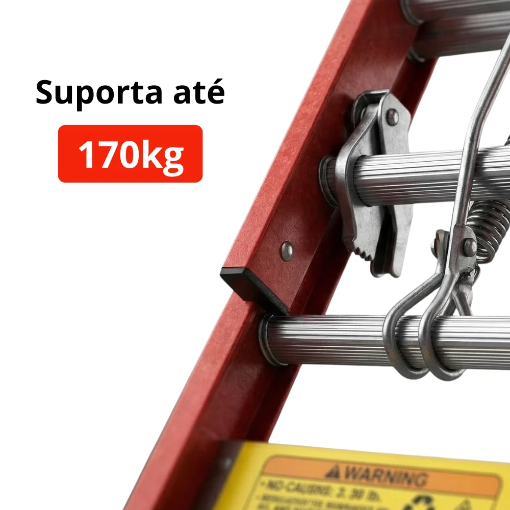 Escada Extensível Profissional Fibra de Vidro 4,25m 7,25m 170kg Síntese