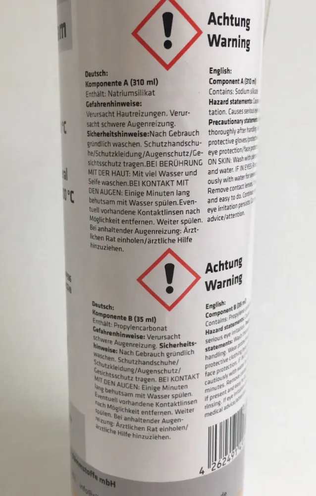 Espuma de vedação resistente ao calor até 1100 ° C para lareiras e fornos em cartucho