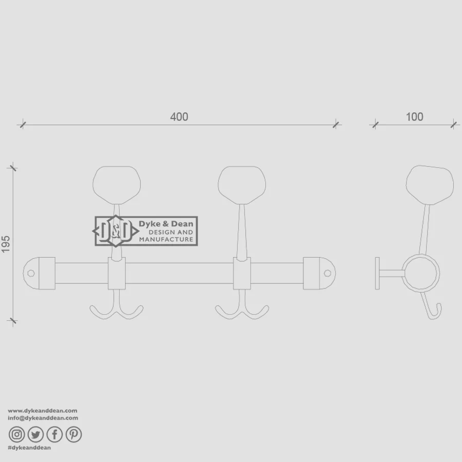 DOUBLE COAT WALL RACK ESSEM DESIGN