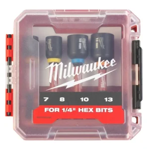 Estojo com 4 copos com eixo hexagonal de 1/4 Impacto Duty Milwaukee