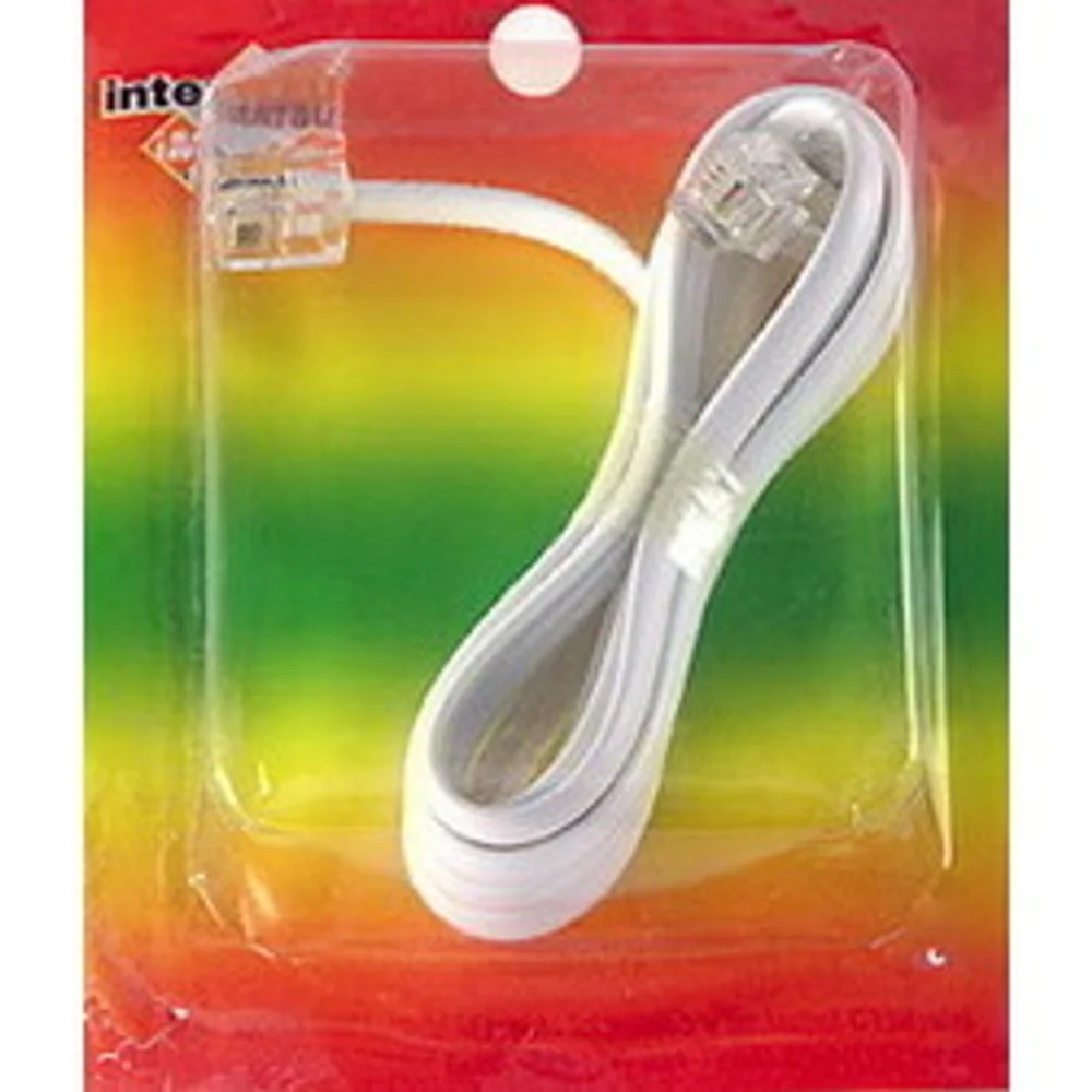 Extensao Telefonica Jack/Jack Lisa Branca 2mt