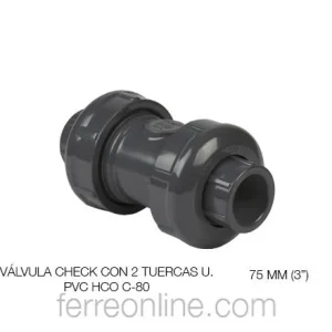 VALVULA CHECK PVC C-80 CEMENTABLE Y ROSCABLE 1 1/4" Ferreonline (Ferremateriales La Mexicana)