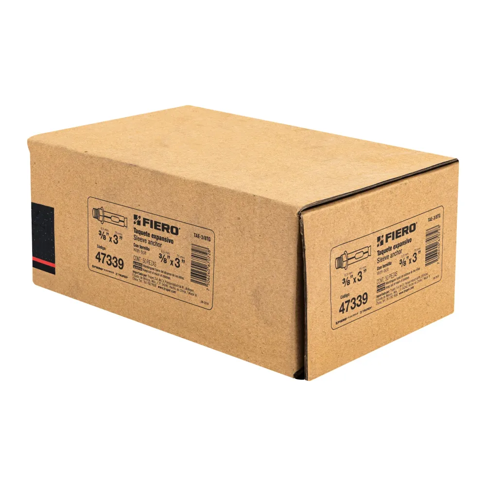 Taquete Tx 3/8" (9.5 mm) Fiero Caja 50 Piezas
