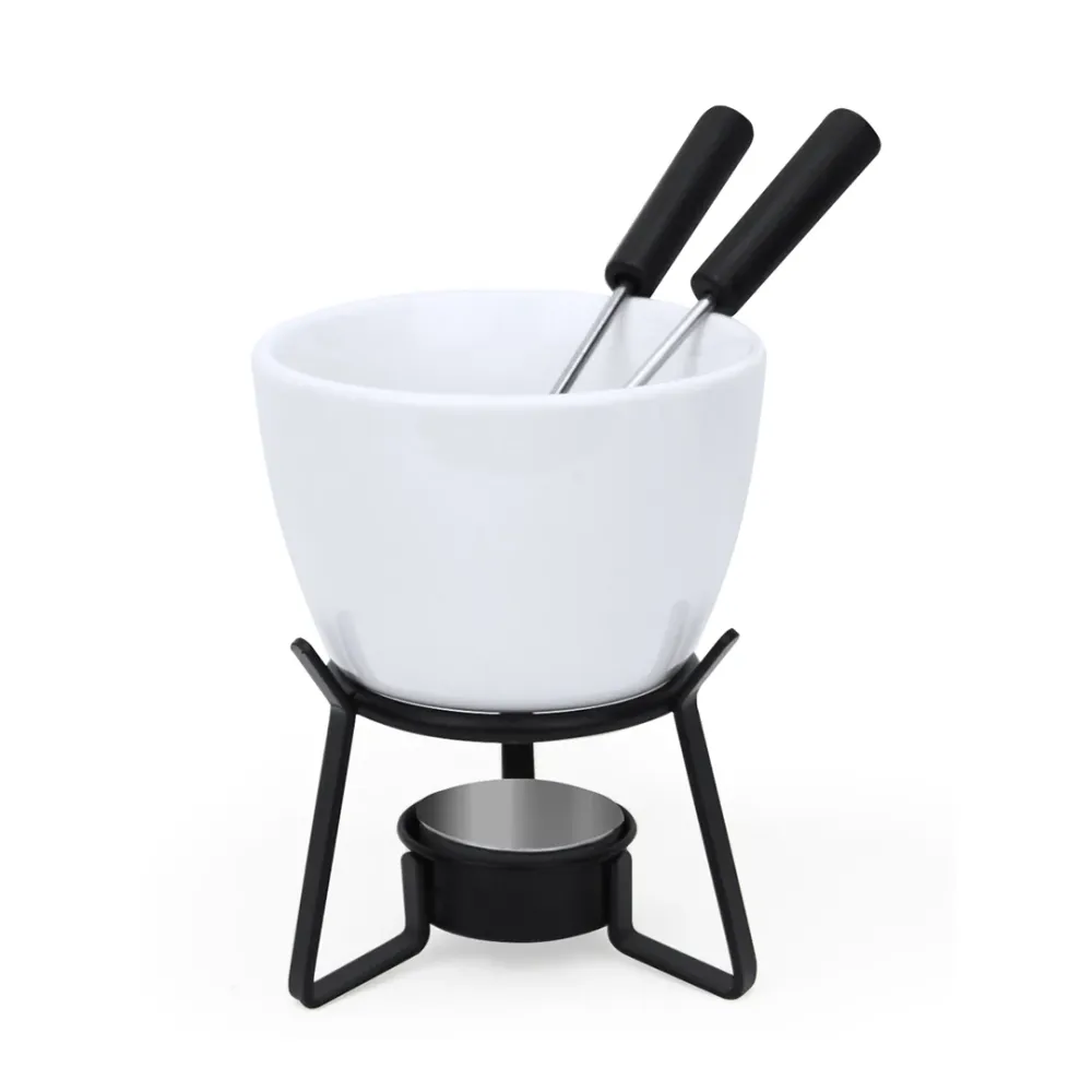 Fondue Helvet em Cerâmica e Metal Elegante