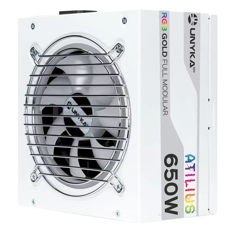 Fonte de Alimentação Gaming Unyka Atilius rgb 650w Branco