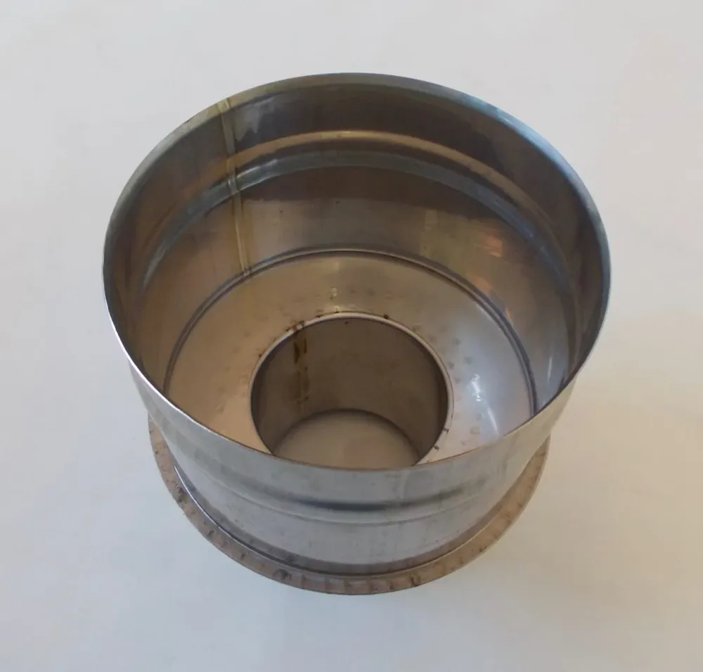 Forro de parede dupla NW 80 mm para tubo de fumaç no ço inoxidável lateral de 130 soquete NW 130