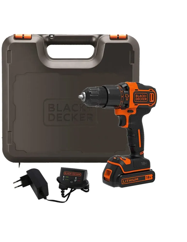 Furadeira Black+Decker BDCHD18K 18V + carregador + 1 bateria