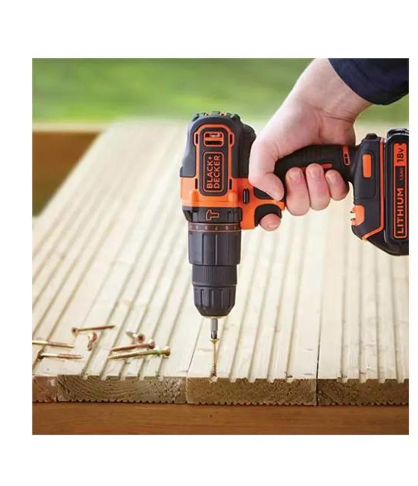 Furadeira Black+Decker BDCHD18K 18V + carregador + 1 bateria
