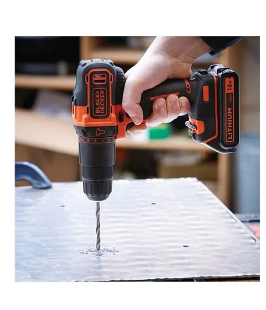 Furadeira Black+Decker BDCHD18K 18V + carregador + 1 bateria