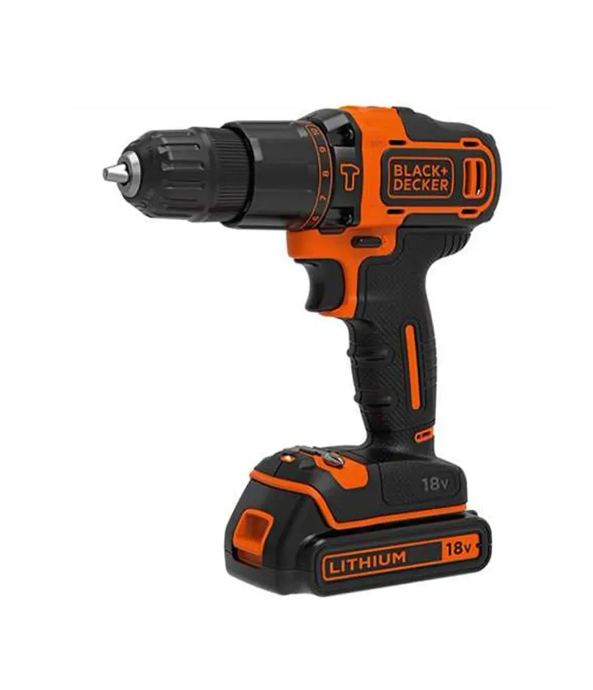 Furadeira Black+Decker BDCHD18K 18V + carregador + 1 bateria