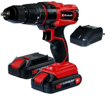Furadeira de impacto 18V Li-i com 2 pilhas + carregador + mala Einhell TC-CD 18-2
